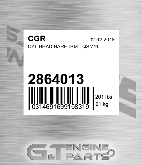 2864013 Cyl.head Bare-ism - Qsm11