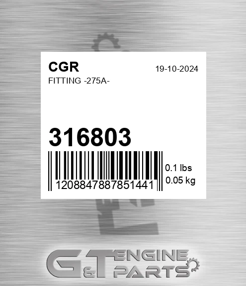 316803 Fitting -275a-