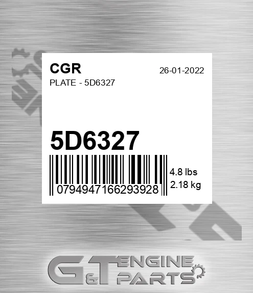 5D6327 Plate -