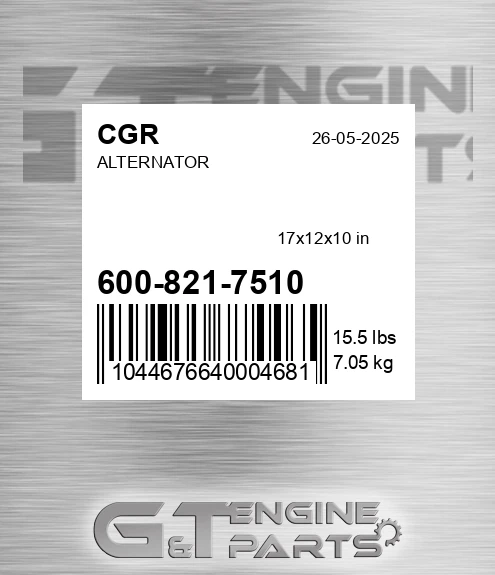 600-821-7510 Alternator