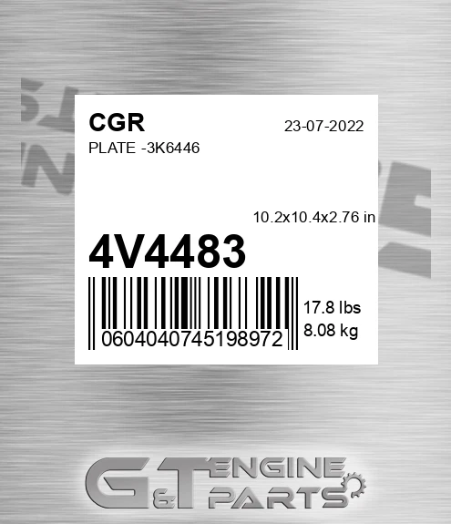 4V4483 Plate -3k6446