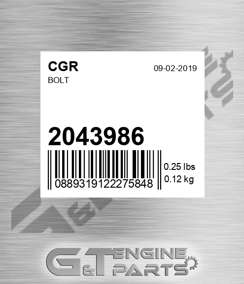 2043986 CGR Bolt