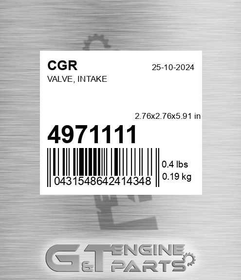 4971111 Valve, Intake