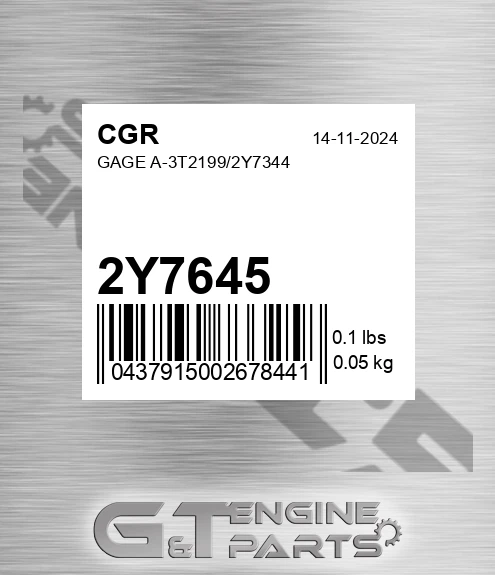 2Y7645 CGR Gage A-3t2199/2y7344
