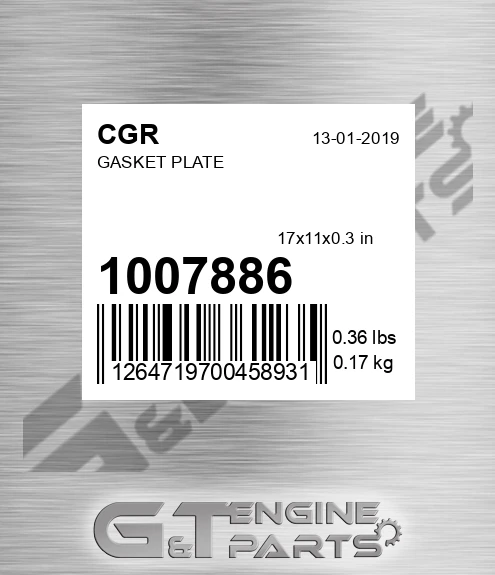 1007886 CGR Gasket Plate