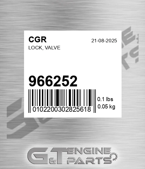 966252 CGR Lock, Valve