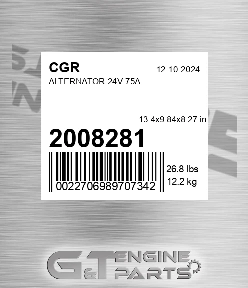 2008281 Alternator 24v 75a