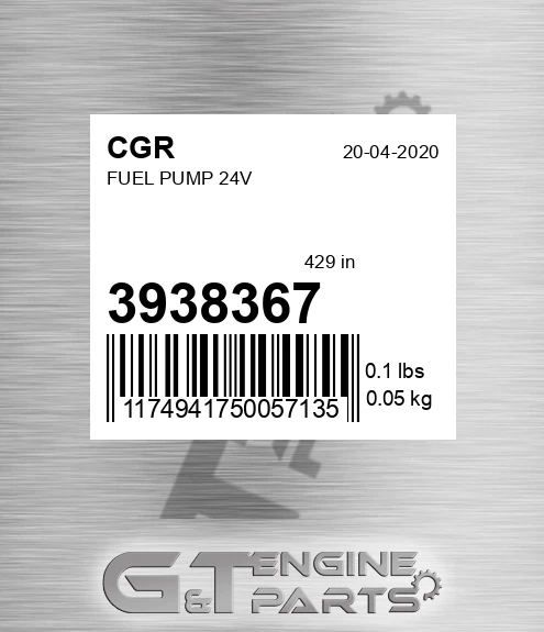 3938367 Fuel Pump 24v