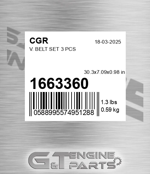 1663360 V. Belt Set 3 Pcs