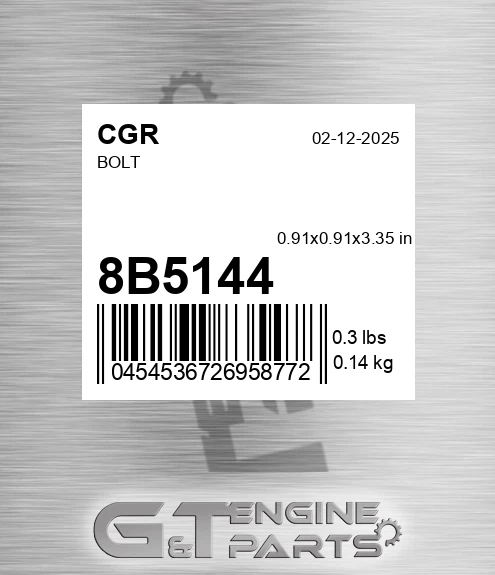 8B5144 CGR Bolt