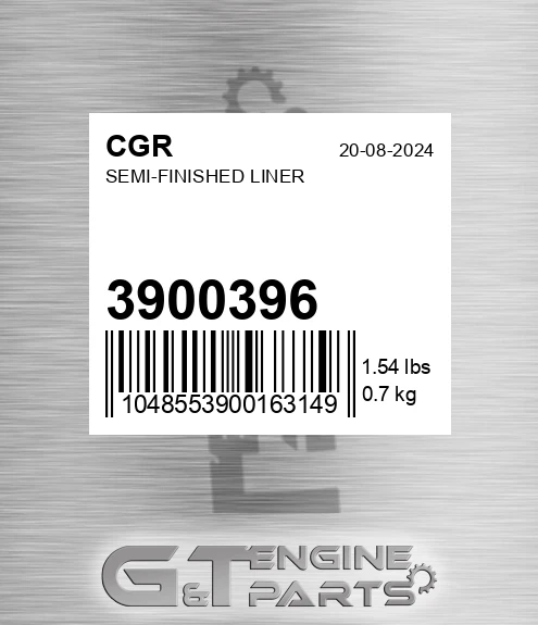 3900396 CGR Semi-finished Liner