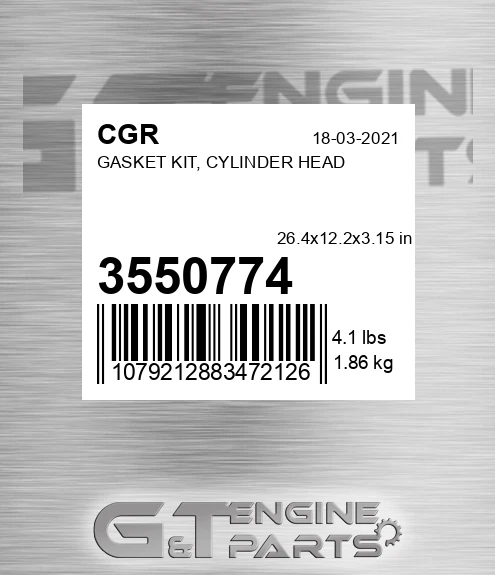 3550774 CGR Gasket Kit, Cylinder Head