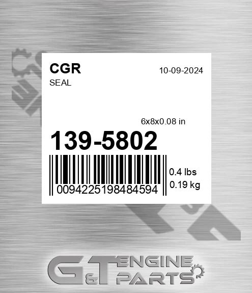 139-5802 CGR Seal