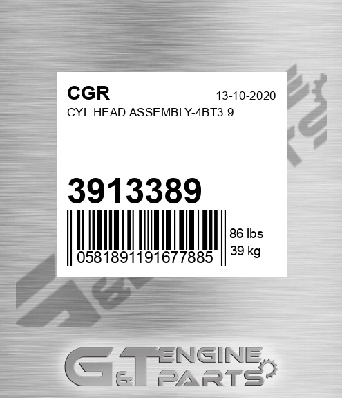 3913389 Cyl.head Assembly-4bt3.9