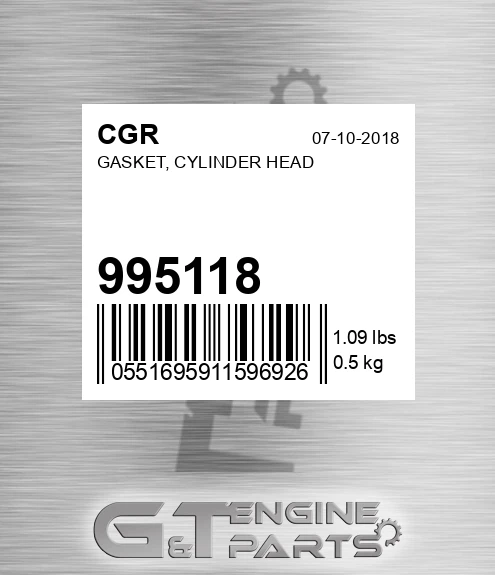 995118 Gasket, Cylinder Head