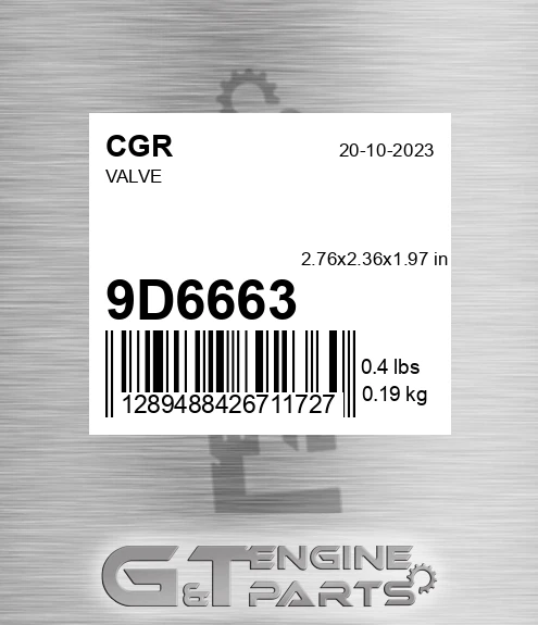 9D6663 Valve