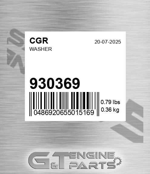 930369 CGR Washer