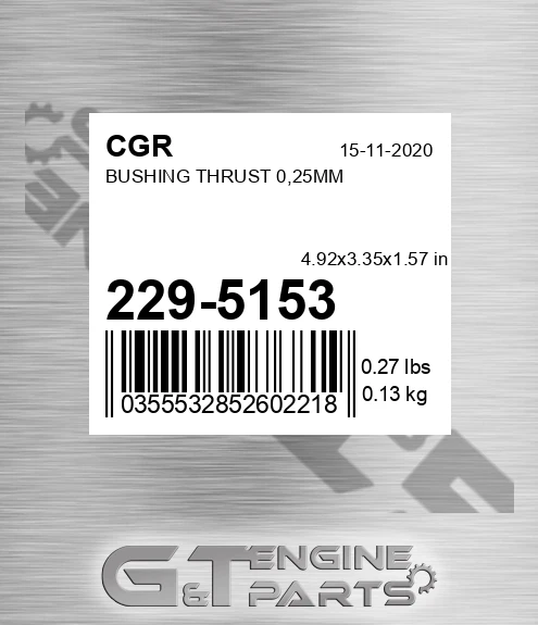 229-5153 Bushing Thrust 0,25mm