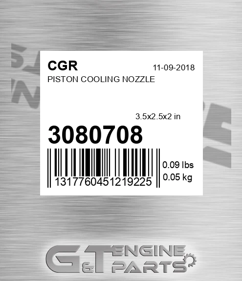 3080708 CGR Piston Cooling Nozzle