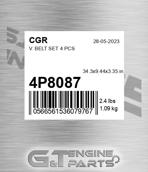 4P8087 CGR V. Belt Set 4 Pcs