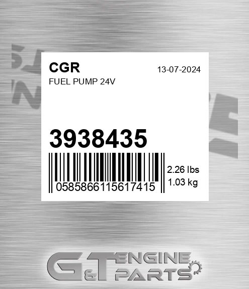 3938435 Fuel Pump 24v