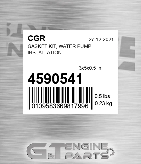 4590541 CGR Gasket Kit, Water Pump Installation