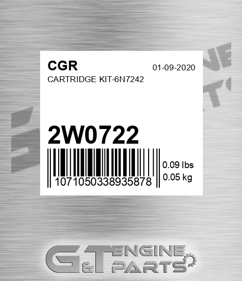 2W0722 Cartridge Kit-6n7242