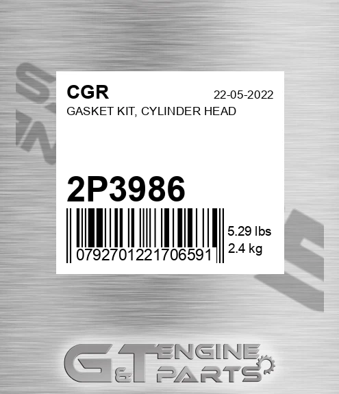 2P3986 Gasket Kit, Cylinder Head