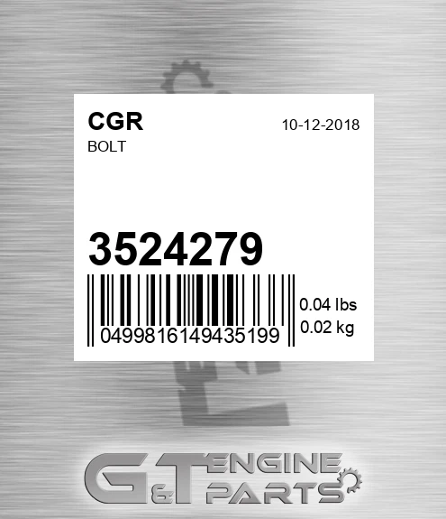 3524279 Bolt for CGR
