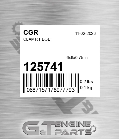 125741 Clamp,t Bolt
