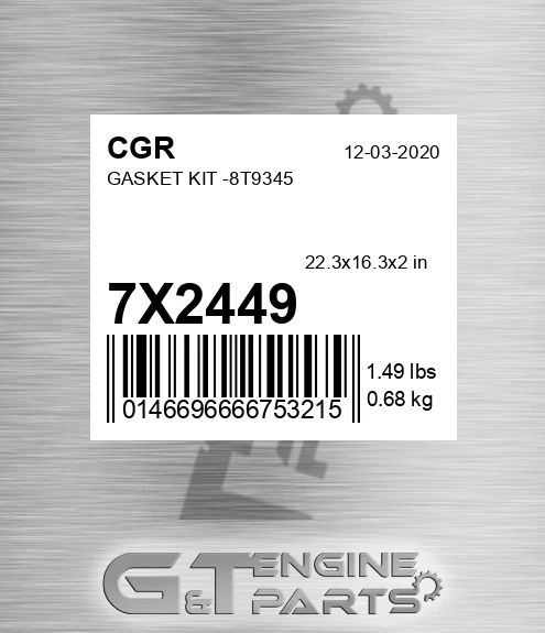 7X2449 CGR Gasket Kit -8t9345