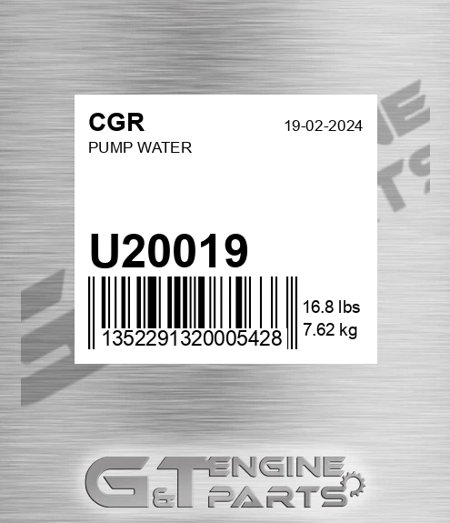 U20019 CGR Pump Water