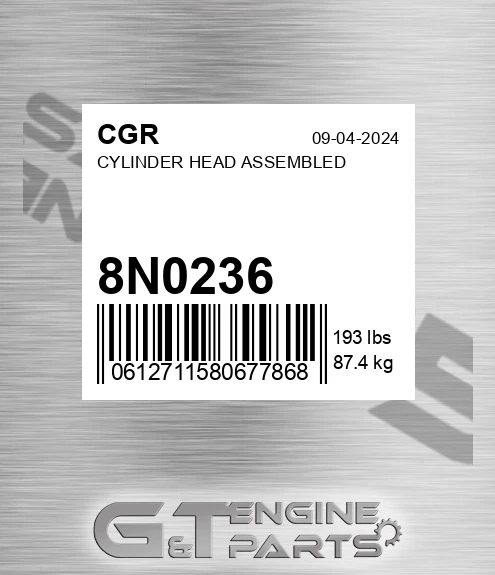 8N0236 Cylinder Head Assembled for CGR
