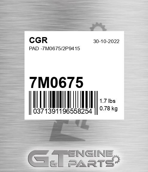 7M0675 Pad -/2p9415