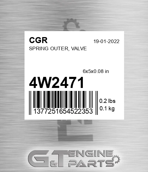 4W2471 Spring Outer, Valve