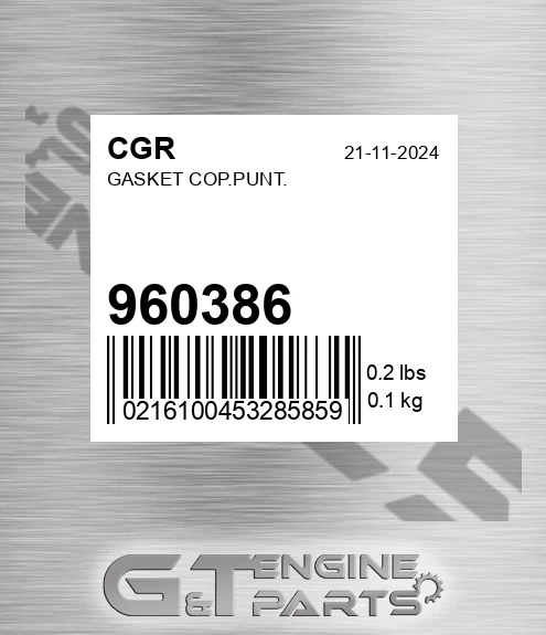 960386 Gasket Cop.punt.