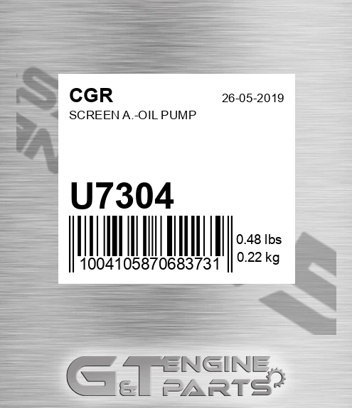 U7304 CGR Screen A.-oil Pump