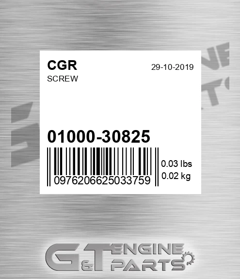 01000-30825 Screw for CGR