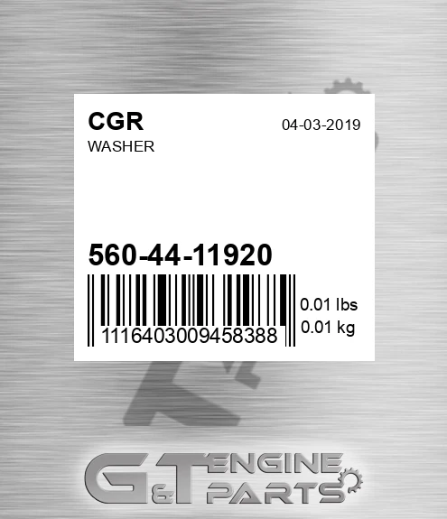 560-44-11920 CGR Washer