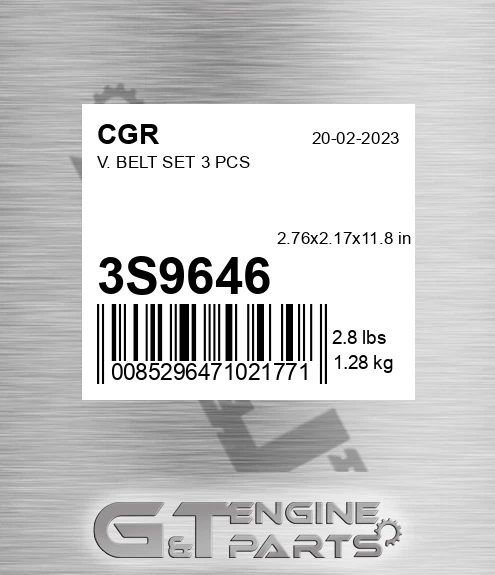 3S9646 CGR V. Belt Set 3 Pcs