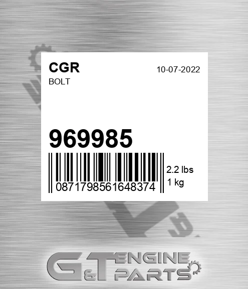 969985 CGR Bolt
