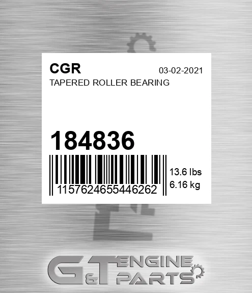 184836 Tapered Roller Bearing