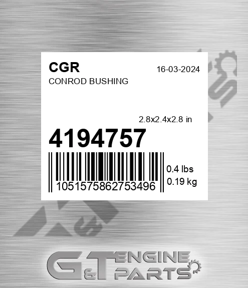 4194757 Conrod Bushing for CGR