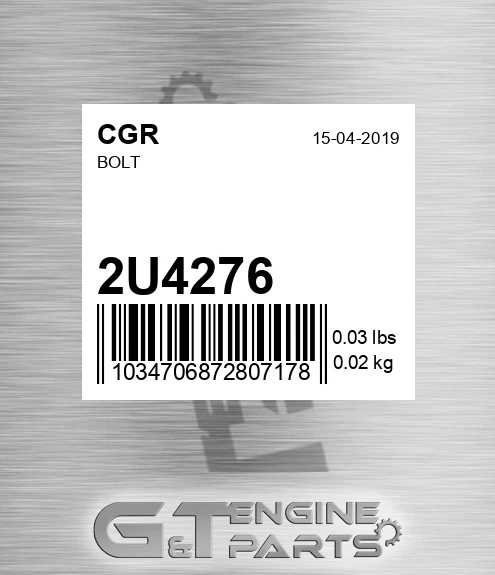 2U4276 CGR Bolt