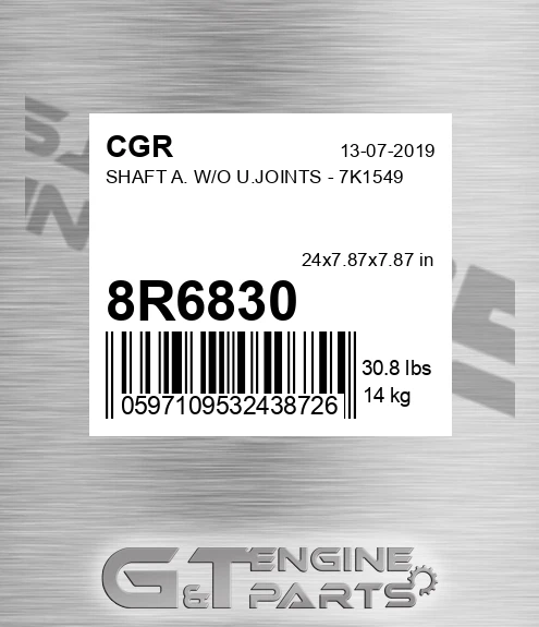 8R6830 Shaft A. W/o U.joints - 7k1549
