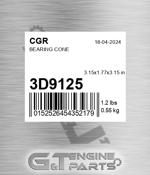 3D9125 CGR Bearing Cone