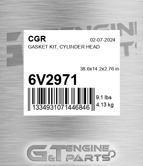 6V2971 Gasket Kit, Cylinder Head for CGR