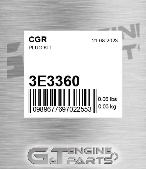 3E3360 Plug Kit