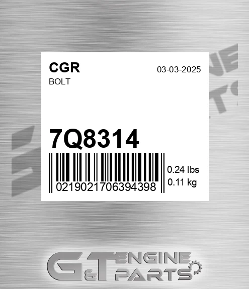 7Q8314 Bolt