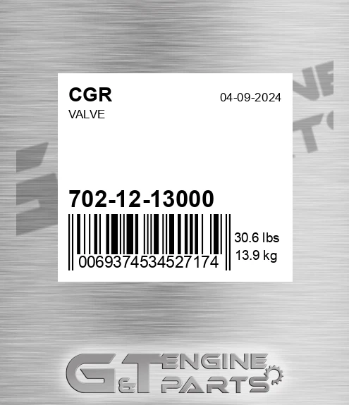 702-12-13000 Valve for CGR
